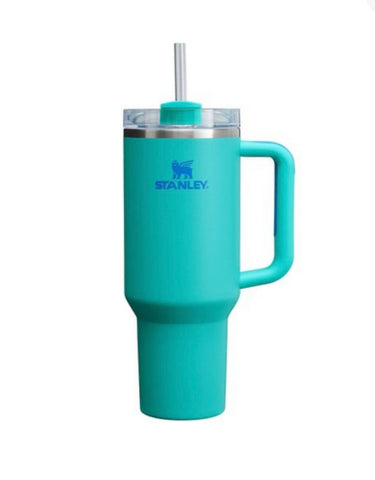 Aqua Stanley 40oz Stainless Steel H2.0 FlowState Quencher Tumbler In Stock Now
