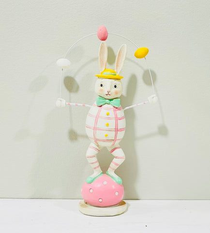 Resin Vintage White Easter Bunny Figurine by Johanna Parker