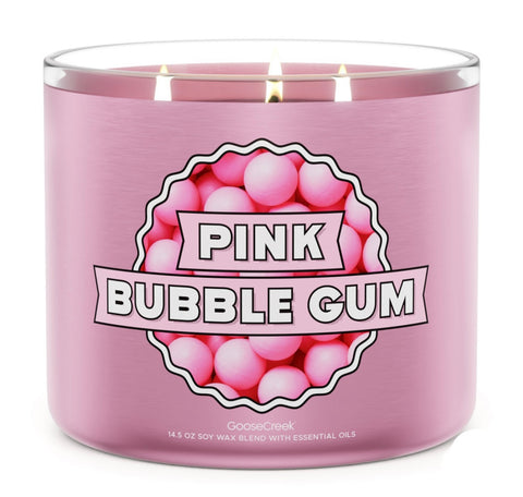 Pink Bubblegum Goosecreek 3 Wick Candle
