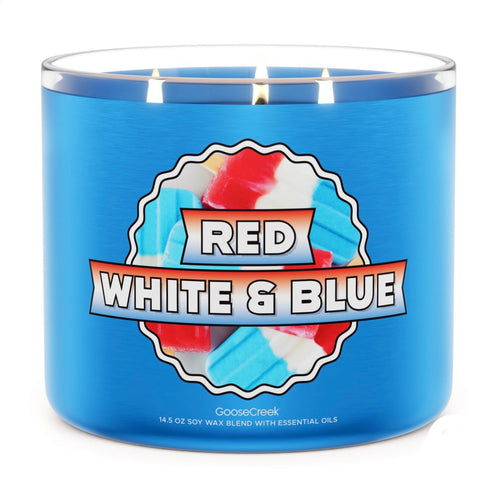Red, White & Blue Goosecreek 3 Wick Candle