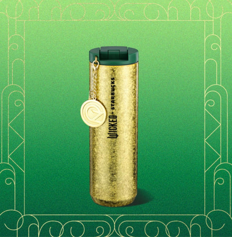 Starbucks Wicked Gold Crackle Cold Cup with Oz Charm (16 oz.)