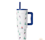 Skiing Simple Modern Trek 40oz Tumbler Christmas Edition