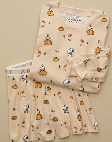 American Eagle Peanuts Fall Plush PJ Set
