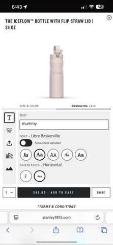 Ella personalised bottle