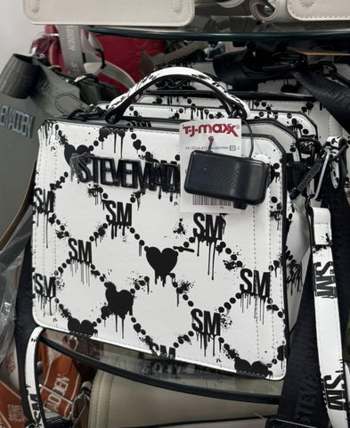 White with Black Hearts Steve Madden Bag for Clare