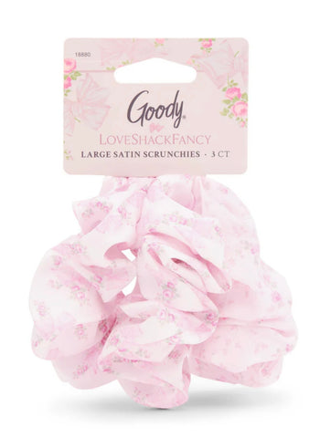 LoveShackFancy X Goody Pink Large Satin Scrunchie Set Rosa Beaux