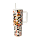 Spooky Stamps on Cream 40oz Trek Tumbler by Simple Modern