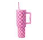 Pink Chequered 40oz Simple Modern Tumbler