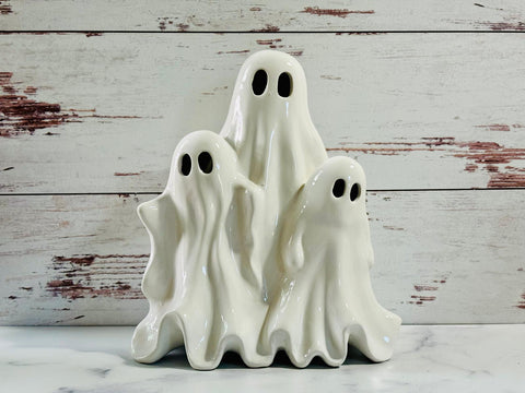 Spooky Trio Ghost Figurine, Larger Size, Light Up