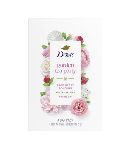 Dove Garden Party Soap Rose Berry Bar 4 Pack