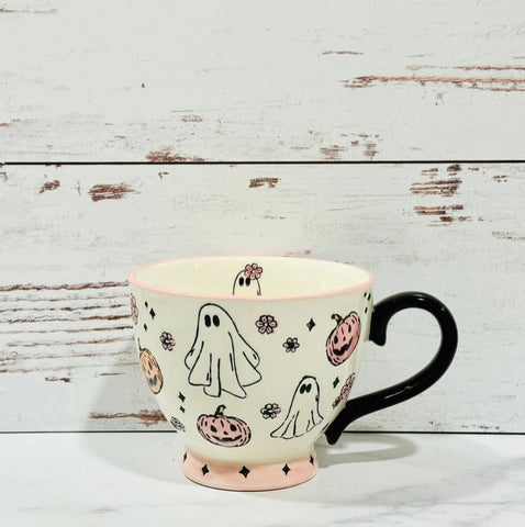 Pastel Pink Floating Ghost Teacup