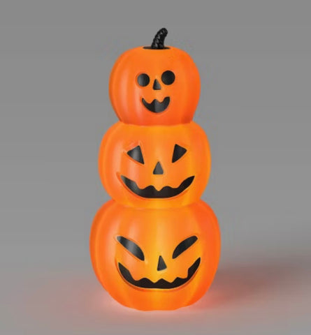 18" Stacked Pumpkins Blowmold Halloween Decorative Prop: Hyde & EEK! Boutique™, Sheltered Outdoor Use, Includes AA Batteries