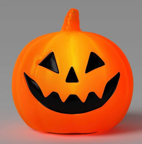 8" Lit Pumpkin Blowmold Halloween Decorative Prop Orange - Hyde & EEK! Boutique™