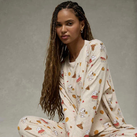 American Eagle Fall Peanut Snoopy PJ Set