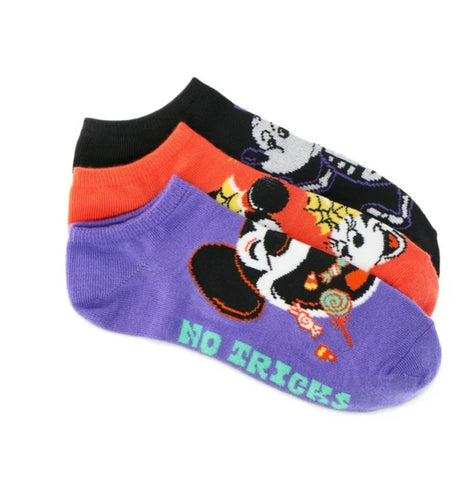 Mickey & Minnie Halloween No-Show Socks, 3-Pack, Size 4-10