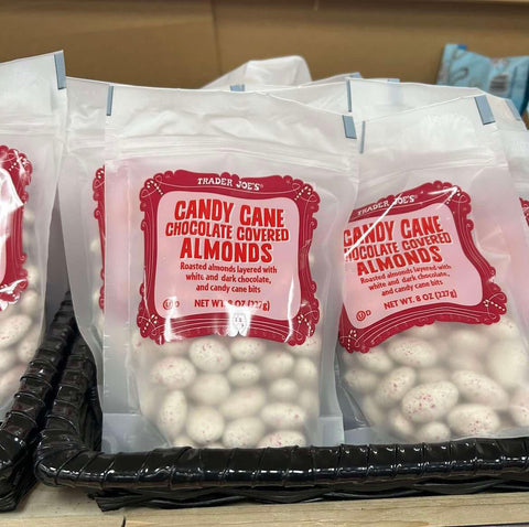 Candy Cane Covered Almonds by Trader Joe’s In Stock Now