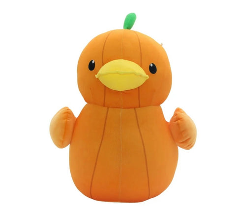 Jumbo Orange Pumpkin Rubber Duck Plush, 23 inches